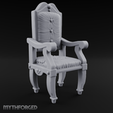 Wooden Button-Backed Chair Miniature for Dungeons and Dragons, Pathfinder or other TTRPGs