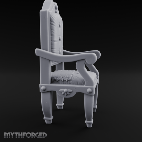 Wooden Button-Backed Chair Miniature for Dungeons and Dragons, Pathfinder or other TTRPGs
