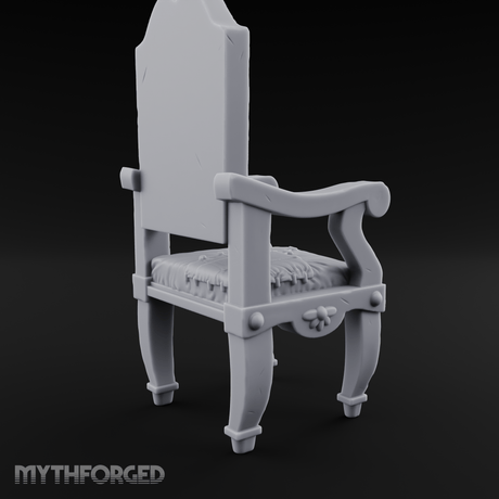 Wooden Button-Backed Chair Miniature for Dungeons and Dragons, Pathfinder or other TTRPGs