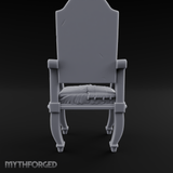 Wooden Button-Backed Chair Miniature for Dungeons and Dragons, Pathfinder or other TTRPGs