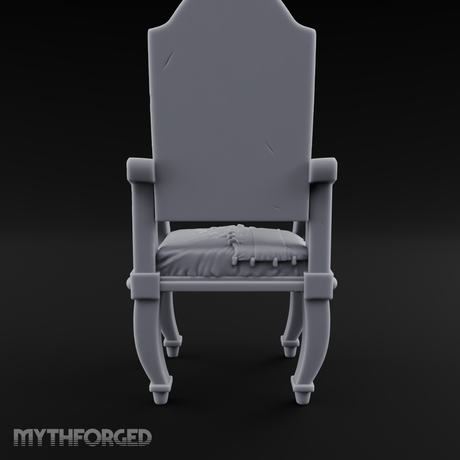 Wooden Button-Backed Chair Miniature for Dungeons and Dragons, Pathfinder or other TTRPGs