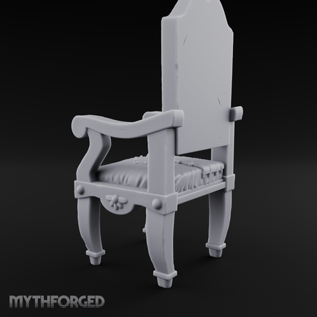 Wooden Button-Backed Chair Miniature for Dungeons and Dragons, Pathfinder or other TTRPGs