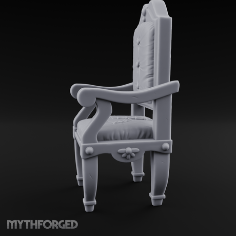 Wooden Button-Backed Chair Miniature for Dungeons and Dragons, Pathfinder or other TTRPGs