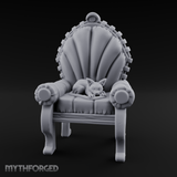 Cat-Claimed Ornate Parlor Chair Miniature for Dungeons and Dragons, Pathfinder or other TTRPGs