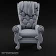 Tufted High-Back Throne Chair Miniature for Dungeons and Dragons, Pathfinder or other TTRPGs