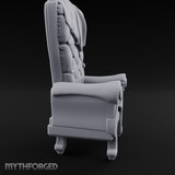 Tufted High-Back Throne Chair Miniature for Dungeons and Dragons, Pathfinder or other TTRPGs