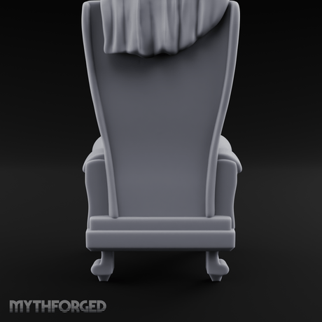 Tufted High-Back Throne Chair Miniature for Dungeons and Dragons, Pathfinder or other TTRPGs