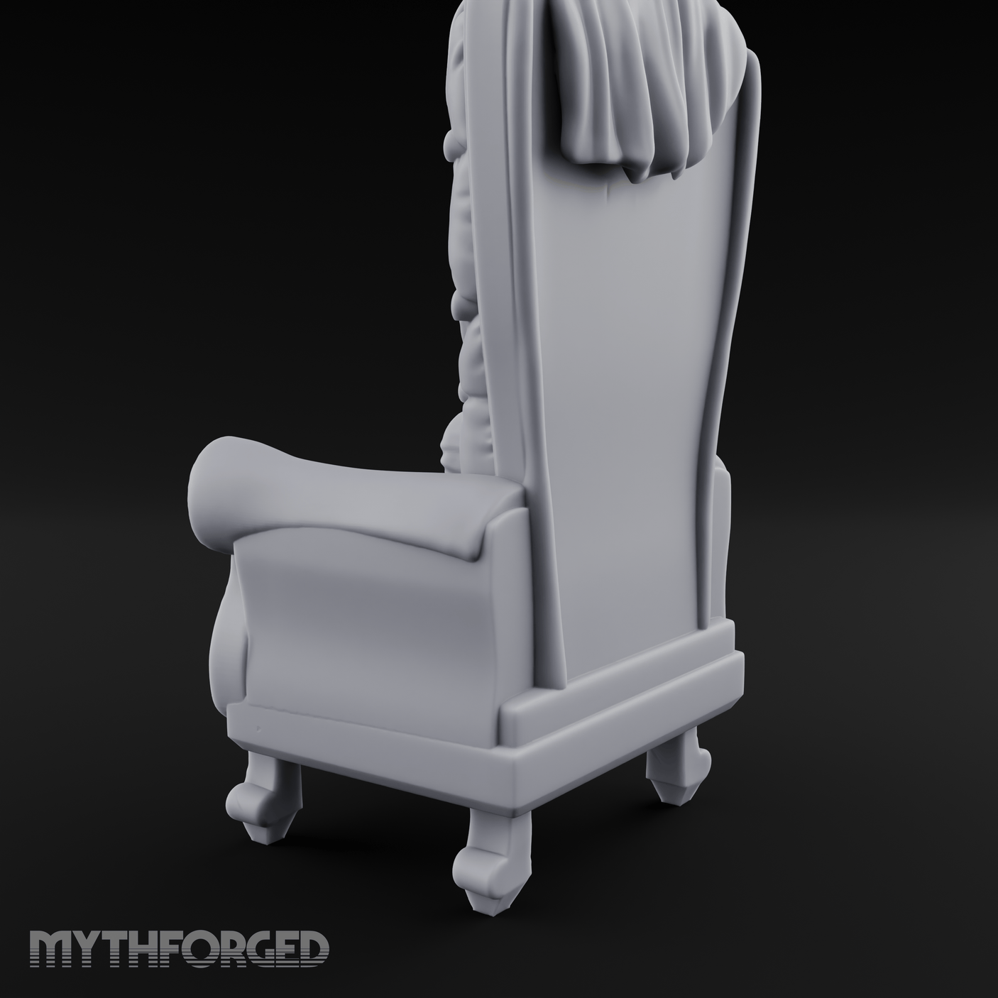 Tufted High-Back Throne Chair Miniature for Dungeons and Dragons, Pathfinder or other TTRPGs