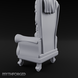 Tufted High-Back Throne Chair Miniature for Dungeons and Dragons, Pathfinder or other TTRPGs