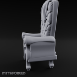 Tufted High-Back Throne Chair Miniature for Dungeons and Dragons, Pathfinder or other TTRPGs