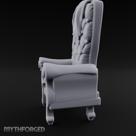 Tufted High-Back Throne Chair Miniature for Dungeons and Dragons, Pathfinder or other TTRPGs