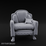 Plush Cushioned Noble's Armchair Miniature for Dungeons and Dragons, Pathfinder or other TTRPGs