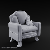 Plush Cushioned Noble's Armchair Miniature for Dungeons and Dragons, Pathfinder or other TTRPGs
