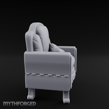 Plush Cushioned Noble's Armchair Miniature for Dungeons and Dragons, Pathfinder or other TTRPGs
