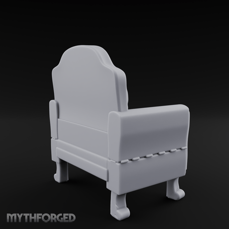 Plush Cushioned Noble's Armchair Miniature for Dungeons and Dragons, Pathfinder or other TTRPGs