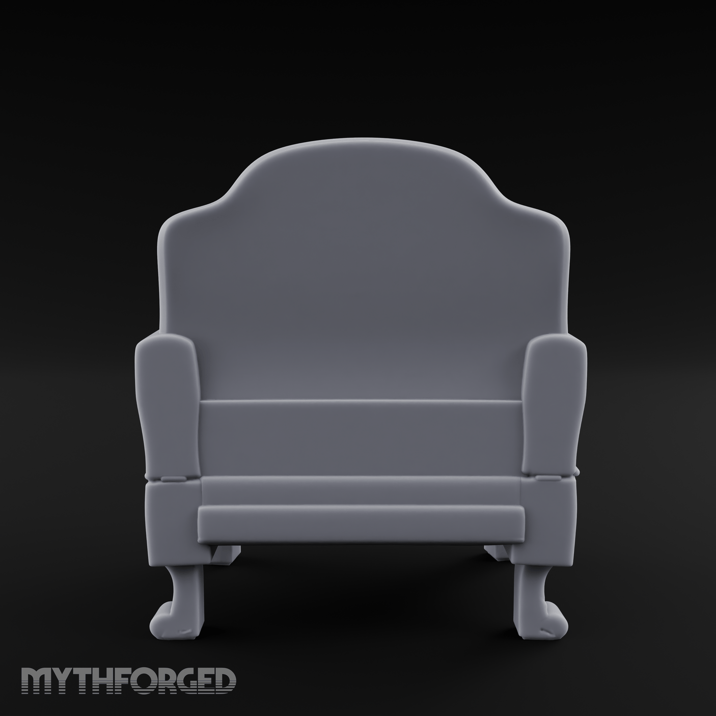 Plush Cushioned Noble's Armchair Miniature for Dungeons and Dragons, Pathfinder or other TTRPGs