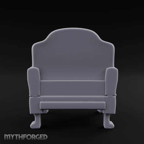 Plush Cushioned Noble's Armchair Miniature for Dungeons and Dragons, Pathfinder or other TTRPGs