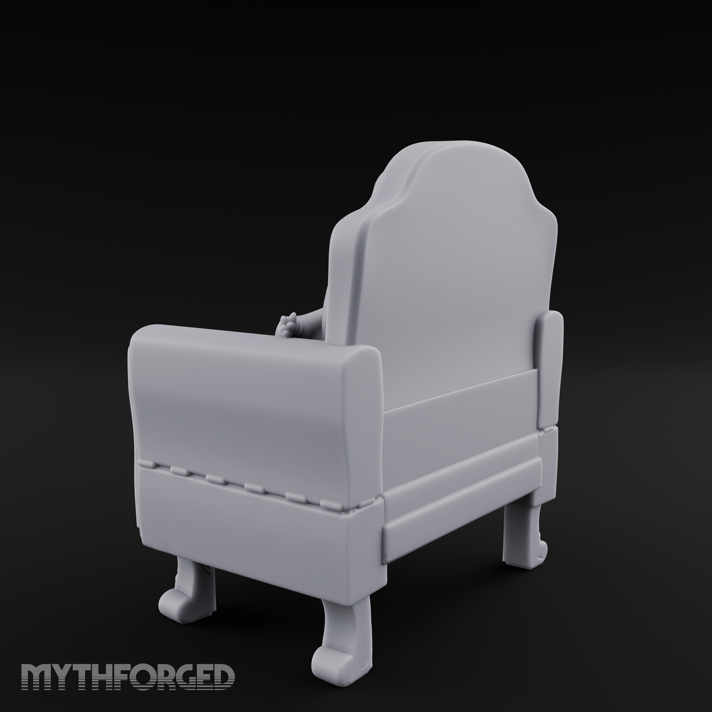 Plush Cushioned Noble's Armchair Miniature for Dungeons and Dragons, Pathfinder or other TTRPGs