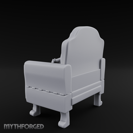 Plush Cushioned Noble's Armchair Miniature for Dungeons and Dragons, Pathfinder or other TTRPGs