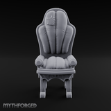 Plush Ornate Cushioned Throne Chair Miniature for Dungeons and Dragons, Pathfinder or other TTRPGs