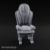Plush Ornate Cushioned Throne Chair Miniature for Dungeons and Dragons, Pathfinder or other TTRPGs