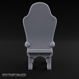 Plush Ornate Cushioned Throne Chair Miniature for Dungeons and Dragons, Pathfinder or other TTRPGs