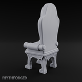 Plush Ornate Cushioned Throne Chair Miniature for Dungeons and Dragons, Pathfinder or other TTRPGs