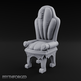 Plush Ornate Cushioned Throne Chair Miniature for Dungeons and Dragons, Pathfinder or other TTRPGs