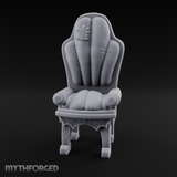 Plush Ornate Cushioned Throne Chair Miniature for Dungeons and Dragons, Pathfinder or other TTRPGs
