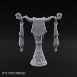 Tasseled Ballroom Banner Stand Miniature for Dungeons and Dragons, Pathfinder or other TTRPGs
