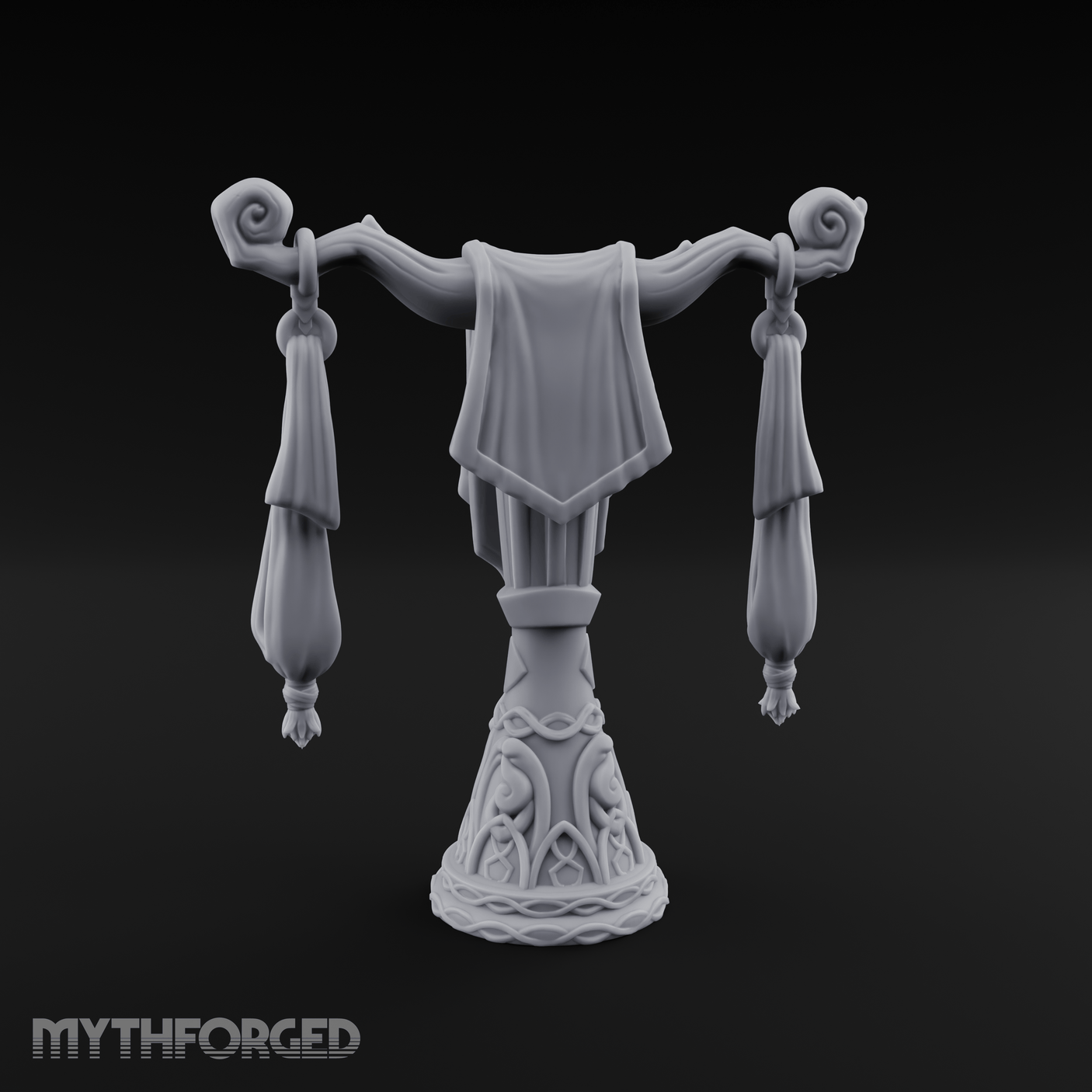 Tasseled Ballroom Banner Stand Miniature for Dungeons and Dragons, Pathfinder or other TTRPGs