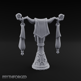 Tasseled Ballroom Banner Stand Miniature for Dungeons and Dragons, Pathfinder or other TTRPGs