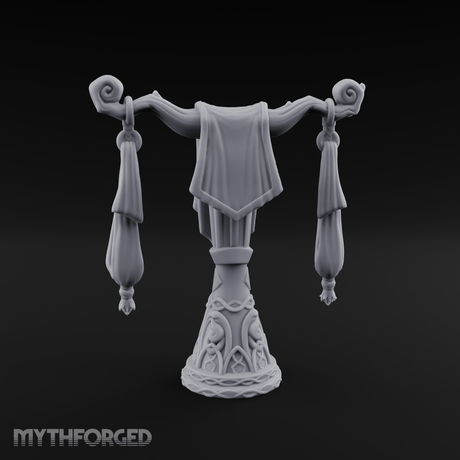 Tasseled Ballroom Banner Stand Miniature for Dungeons and Dragons, Pathfinder or other TTRPGs