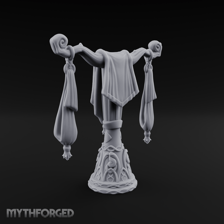 Tasseled Ballroom Banner Stand Miniature for Dungeons and Dragons, Pathfinder or other TTRPGs