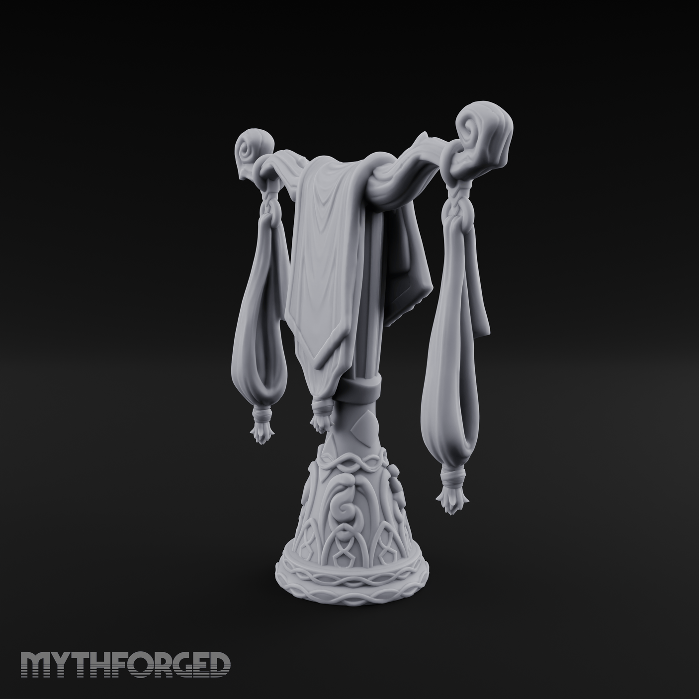 Tasseled Ballroom Banner Stand Miniature for Dungeons and Dragons, Pathfinder or other TTRPGs