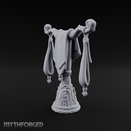 Tasseled Ballroom Banner Stand Miniature for Dungeons and Dragons, Pathfinder or other TTRPGs