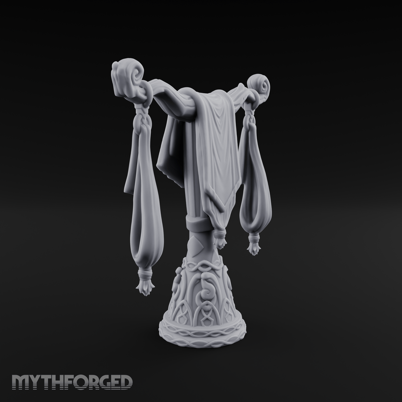 Tasseled Ballroom Banner Stand Miniature for Dungeons and Dragons, Pathfinder or other TTRPGs