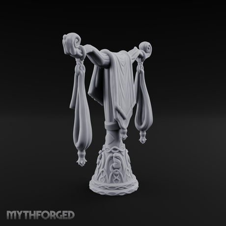Tasseled Ballroom Banner Stand Miniature for Dungeons and Dragons, Pathfinder or other TTRPGs