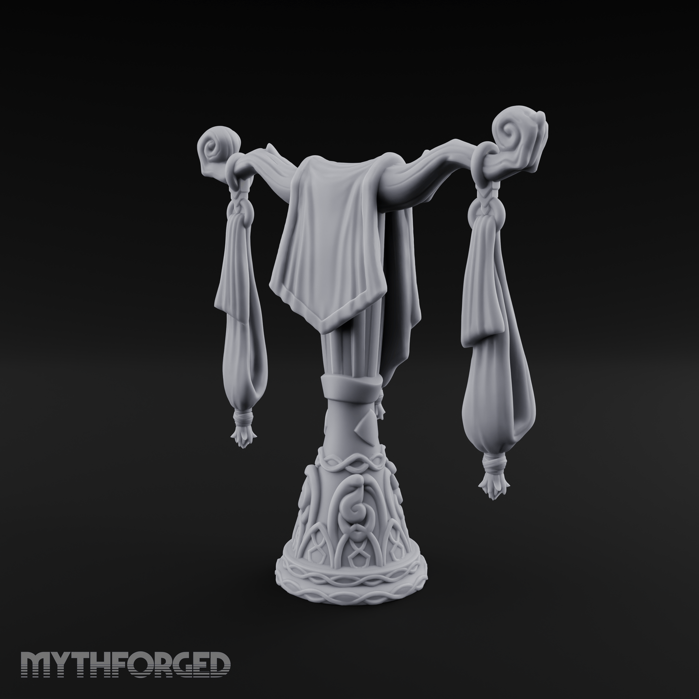 Tasseled Ballroom Banner Stand Miniature for Dungeons and Dragons, Pathfinder or other TTRPGs