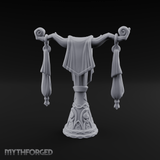 Tasseled Ballroom Banner Stand Miniature for Dungeons and Dragons, Pathfinder or other TTRPGs