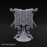Spiral-Adorned Draped Ceremonial Banner Miniature for Dungeons and Dragons, Pathfinder or other TTRPGs