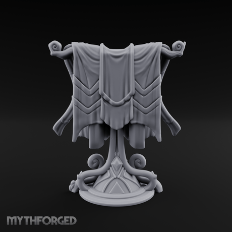 Spiral-Adorned Draped Ceremonial Banner Miniature for Dungeons and Dragons, Pathfinder or other TTRPGs