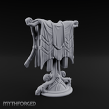 Spiral-Adorned Draped Ceremonial Banner Miniature for Dungeons and Dragons, Pathfinder or other TTRPGs