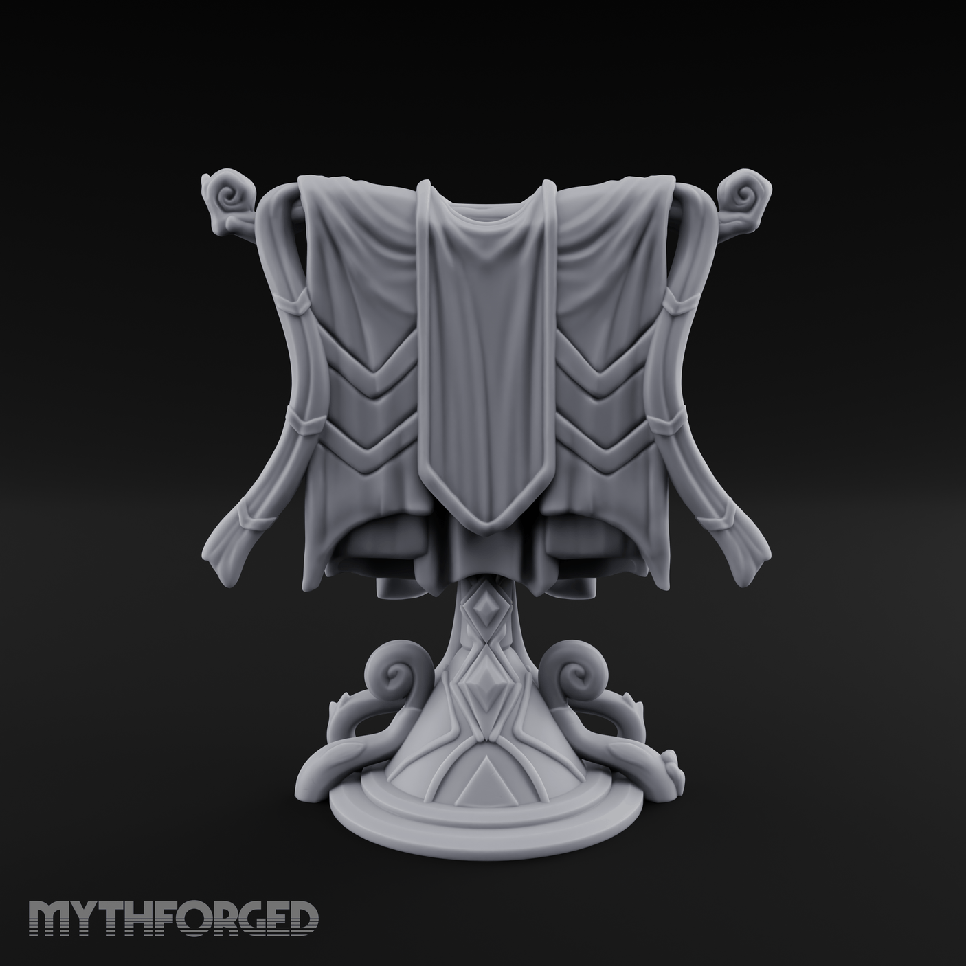 Spiral-Adorned Draped Ceremonial Banner Miniature for Dungeons and Dragons, Pathfinder or other TTRPGs