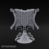 Spiral-Adorned Draped Ceremonial Banner Miniature for Dungeons and Dragons, Pathfinder or other TTRPGs
