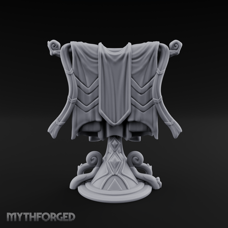 Spiral-Adorned Draped Ceremonial Banner Miniature for Dungeons and Dragons, Pathfinder or other TTRPGs