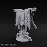 Spiral-Adorned Draped Ceremonial Banner Miniature for Dungeons and Dragons, Pathfinder or other TTRPGs