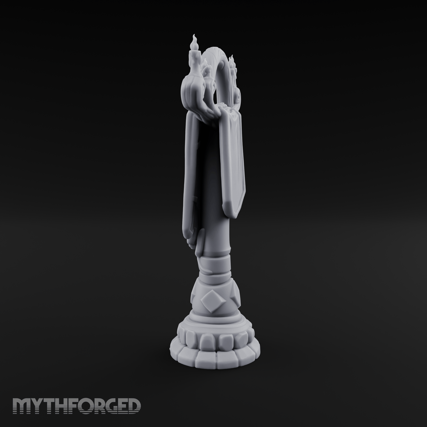 Candlelit Heraldic Banner Stand Miniature for Dungeons and Dragons, Pathfinder or other TTRPGs