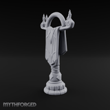 Candlelit Heraldic Banner Stand Miniature for Dungeons and Dragons, Pathfinder or other TTRPGs