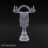 Candlelit Heraldic Banner Stand Miniature for Dungeons and Dragons, Pathfinder or other TTRPGs